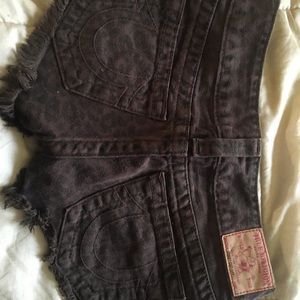 True religion leopard print shorts